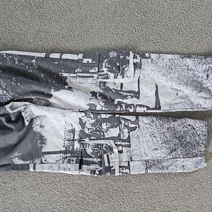 Eotw black and white printed cargo pants